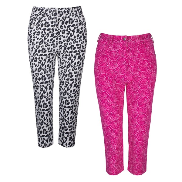 Glenmuir Ladies Matilda Printed Golf Capri Pants 
